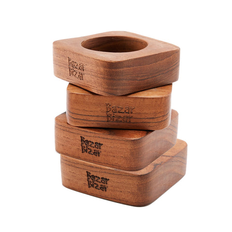 Serviettenring 'Teak Root' (set van 4)
