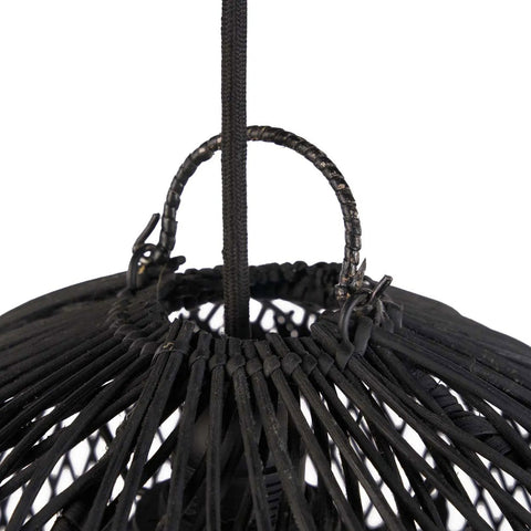 Bovenzijde van The Bubble small met raffia structuur en ophangoog.