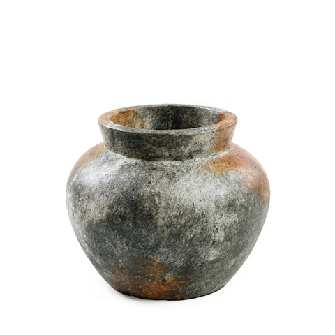 Bazar Bizar Funky vaas small in antiek grijs terracotta