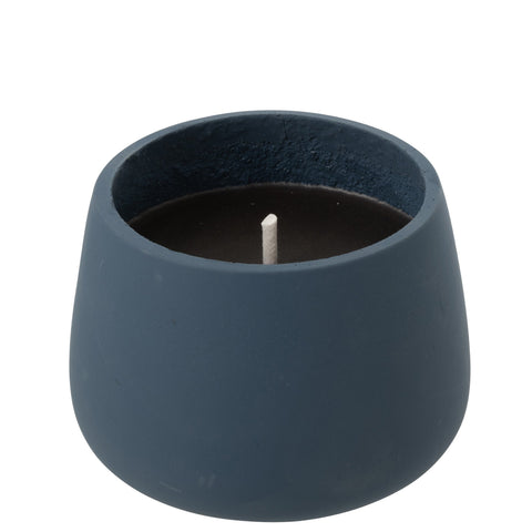 J-Line Buitenkaars ‘Cyra Cement Blue’ medium formaat – blauwe kaars in cement