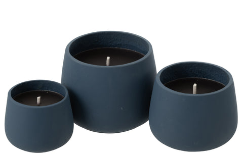 Set J-Line Buitenkaars ‘Cyra Cement Blue’ in small, medium en large formaat