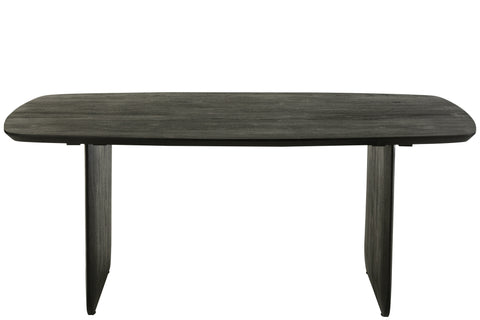 Zwarte J-Line eettafel Acacia, rechthoekig design, volledig weergegeven.