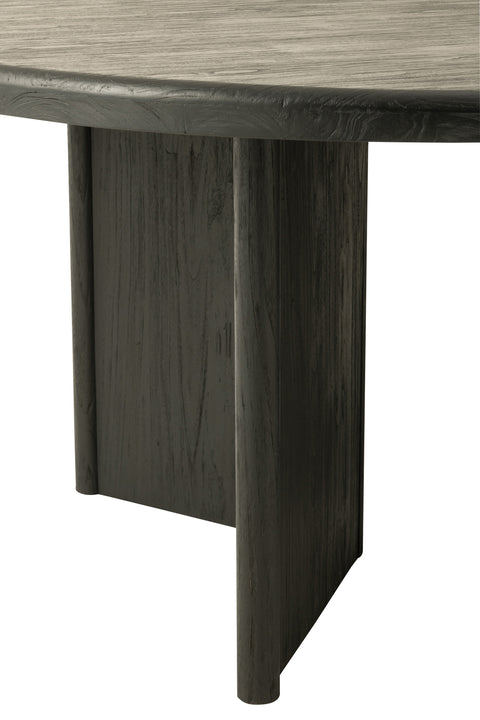 Detail van de stevige houten poten van de J-Line eettafel Negro in zwart