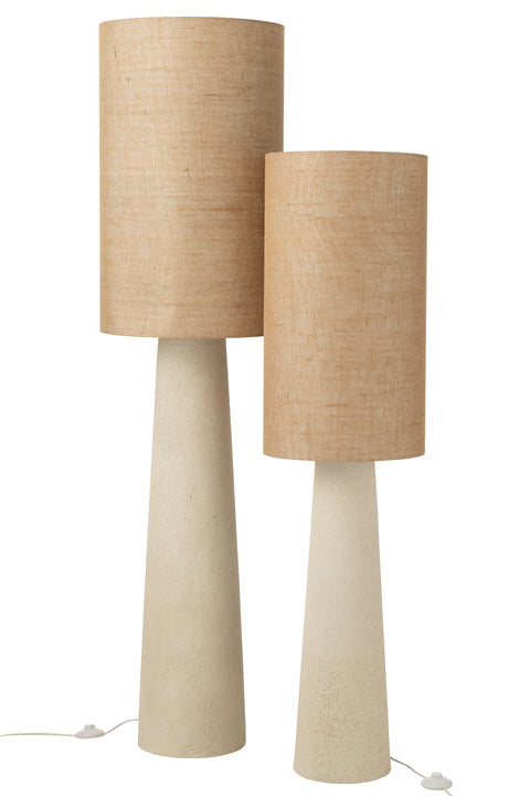 J-Line Lamp Ava Large en Small – set van stijlvolle witte vloerlampen