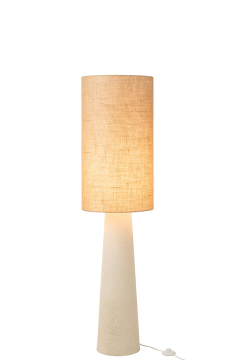 J-Line Lamp Ava Small – witte vloerlamp brandend met warme gloed