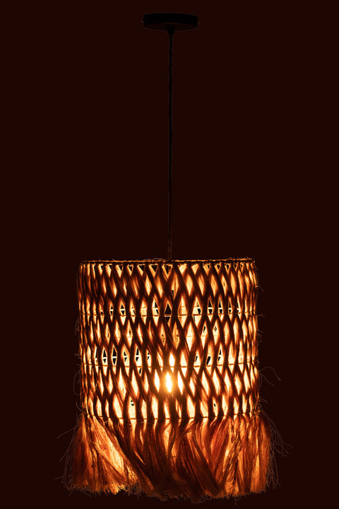 J-Line Lamp Banana Leaf – sfeervol brandende hanglamp in donker interieur