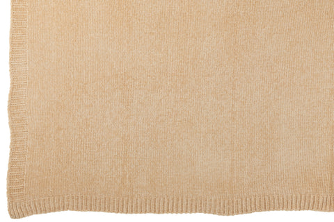 J-Line Plaid Chenille Beige – volledig opengeplooide beige plaid