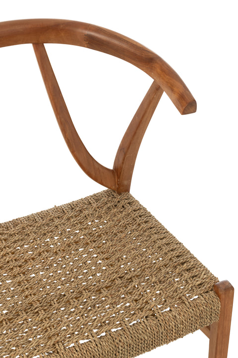Detail zitvlak en leuning J-Line Stoel Alis – geweven rotan