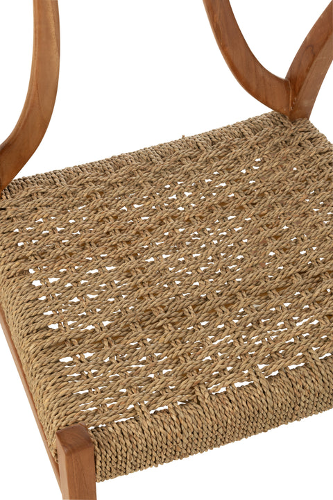 Detail zitvlak J-Line Stoel Alis – rotan zitting naturel