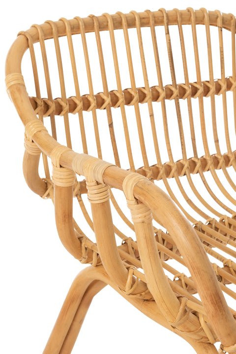 J-Line Stoel Anna – close-up detail van rugleuning rotan