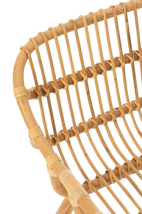 J-Line Stoel Anna – detail zitting en armleuning rotan