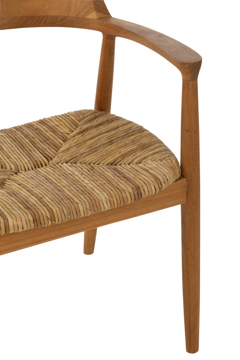 Detailfoto houten frame en afwerking J-Line Stoel Hiro