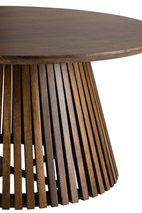 Detail van de poot van J-Line Tafel Vincent in massief mangohout