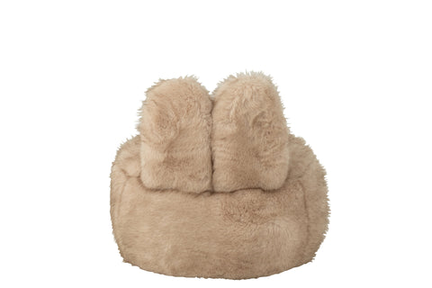 Achterzijde van de J-Line Bunny kinderzetel in beige fur.