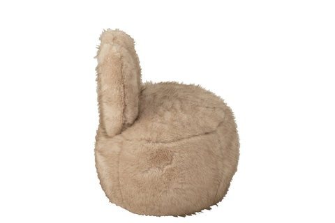 Zijkant van de J-Line Bunny zetel in beige fur