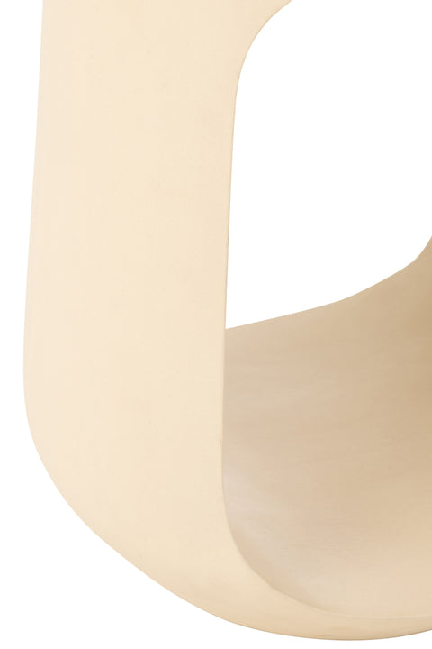Onderzijde van J-Line Bijzettafel Mango Beige – organische ronde afwerking
