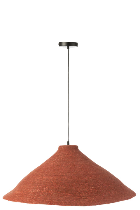Rotan hanglamp Seagrass in terracotta van J-Line – boho design, vooraanzicht