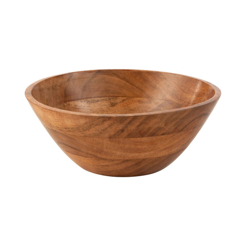 Detailfoto van de houten structuur en warme nerf van de J-Line Kom 'Acacia'