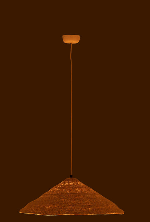 -Line Lamp Moonj Light Natural small – rotan hanglamp met sfeervol licht in donkere ruimte