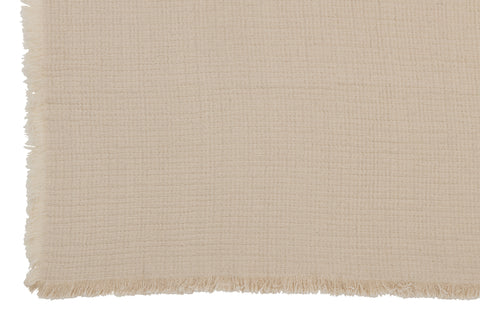 J-Line plaid ‘Muslin’ opengevouwen – luchtige katoenen plaid met lichte textuur en franjes