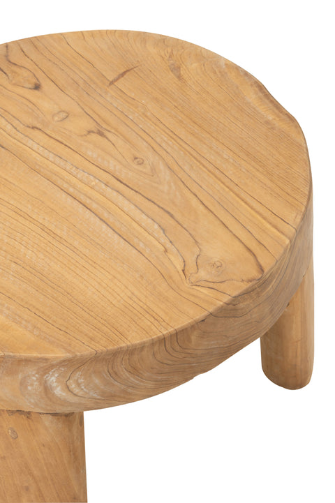 J-Line Set van 2 Tafels Teak – close-up teakhout structuur en poot