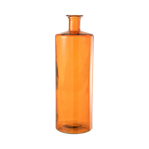 J-Line vaas ‘Color’ large – hoge oranje glazen vaas van 74 cm met ronde vorm en warme uitstraling, perfect als opvallend interieuraccent