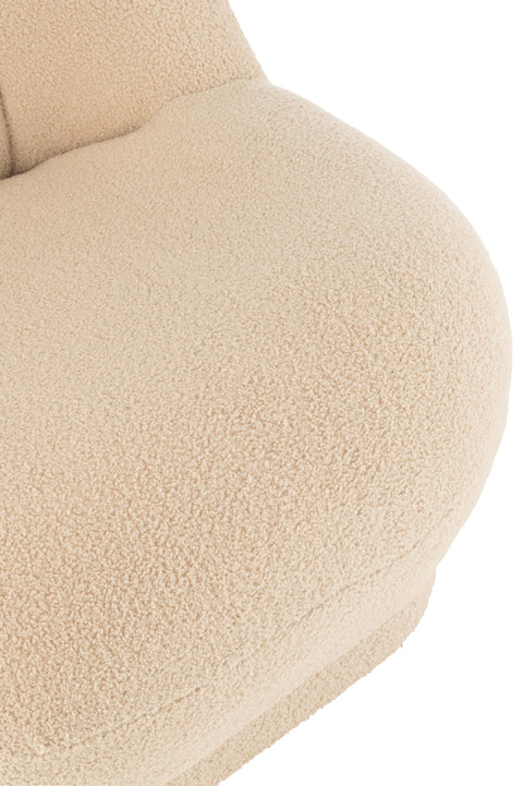 Detail bouclé stof van J-Line Zetel Teddy Warm Beige