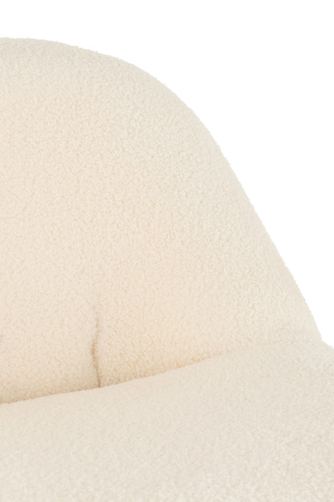 Detail van de velvet afwerking van J-Line zetel 'Teddy White'