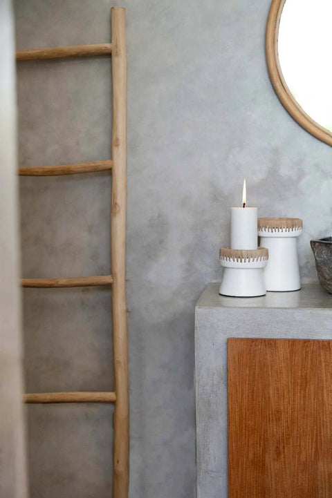 Kandelaars Pretty medium en small met ladder Tulum – boho badkamer