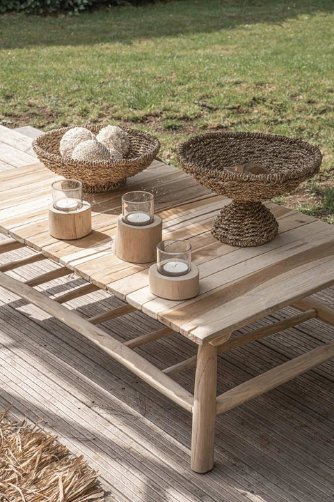 Kandelaars The Candle Trio – sfeervolle tafeldecoratie met teak kandelaars
