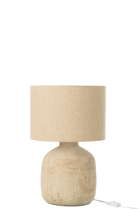 J-Line Lamp 'Mia', keramiek & linnen, beige, Casa Mimi