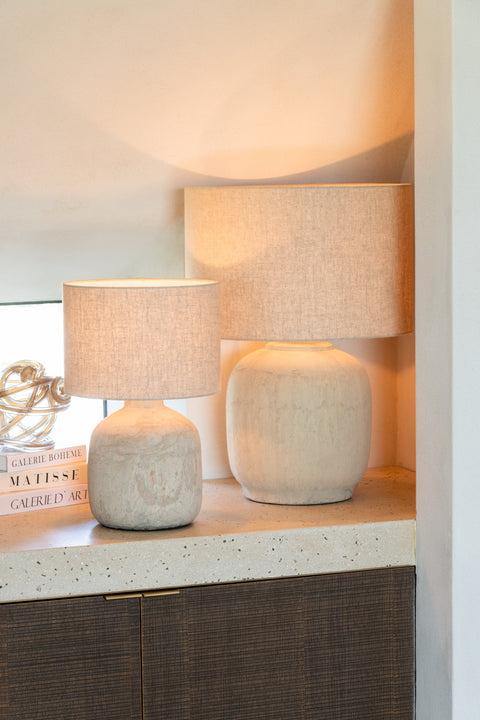 J-Line Lamp 'Mia' in beige interieur, sfeerhoekje Casa Mimi