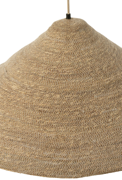 J-Line Lamp Moonj Light Natural large – detail van gevlochten rotan lampenkap