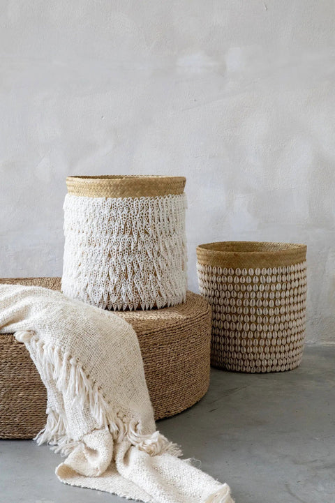 Mand ‘The Pandan #1’ gecombineerd met Mand ‘The Pandan #2’ – stijlvolle set in naturel tinten