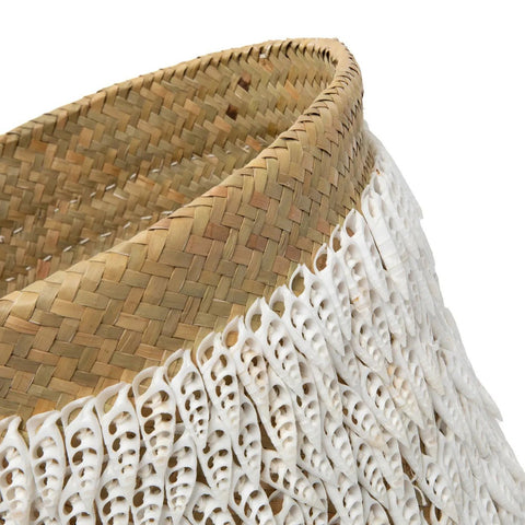 Detail Mand The Pandan #2 – schelpen en pandan vlechtwerk
