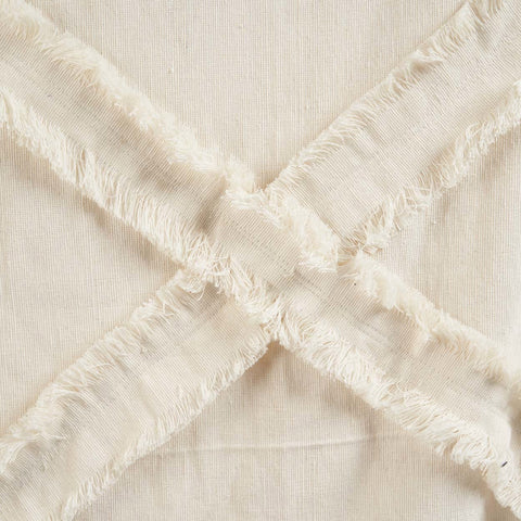 Detail van stiksels op Plaid 'Beber Natural', Bazar Bizar
