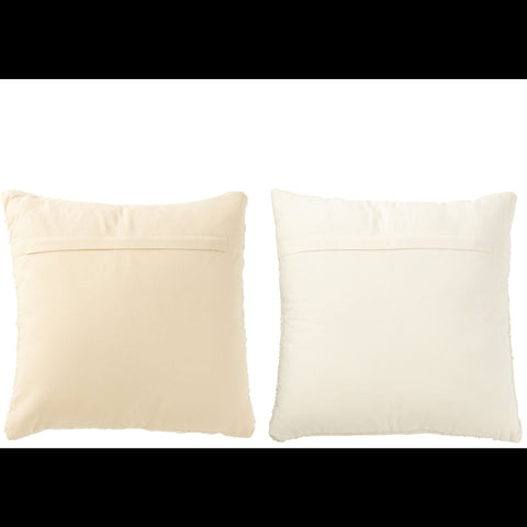 J-Line Set van 2 kussens 'Cotton Cream'
