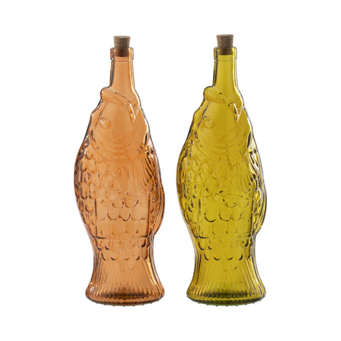 J-Line Fles 'Peces Orange' (set van 2)