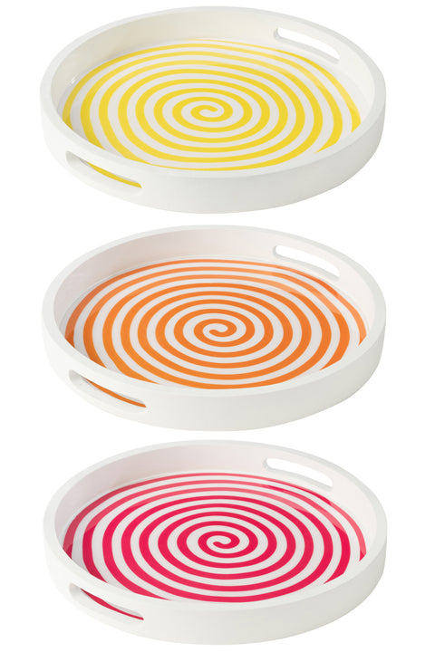 J-Line Dienblad 'Mango Spiral' (set van 3)