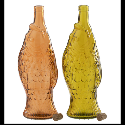 J-Line Fles 'Peces Orange' (set van 2)