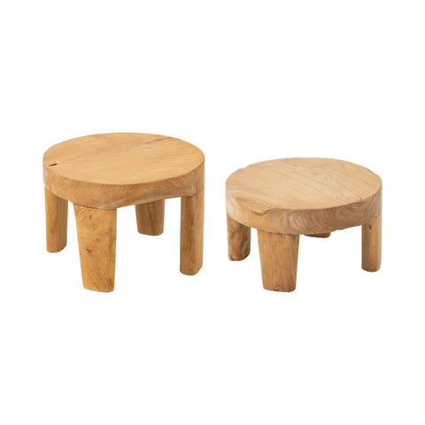 J-Line Set van 2 tafels 'Teak'