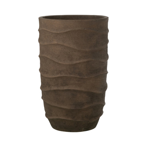J-Line Bloempot 'Waves Dark Brown' (extra Large)