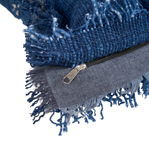 Kussen 'The Azure Fringe' (Indian Blue)