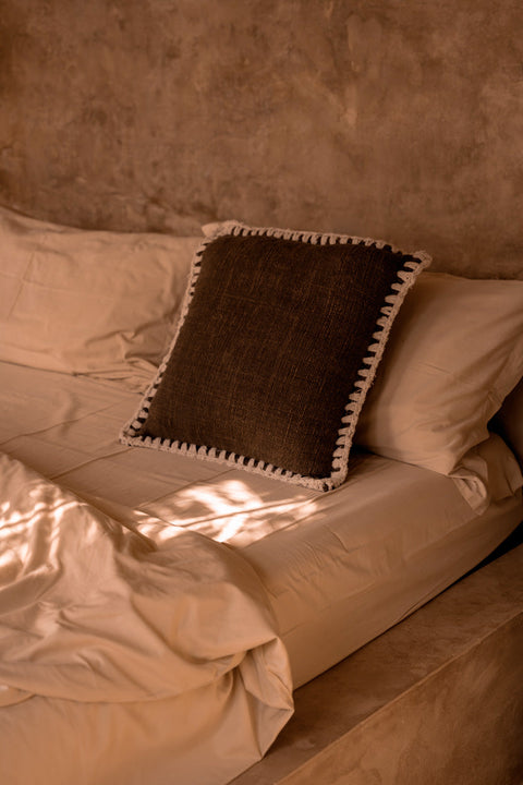 Kussen The Espresso Edge' (Bruin-wit)