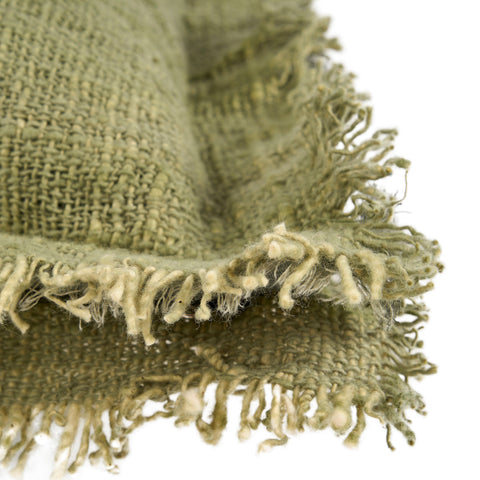 Detail ritssluiting van groen sierkussen The Jungle Fringe