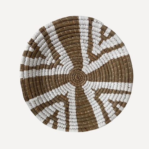 Muurdecoratie Mimbre gemaakt uit rotan in bruin en wit