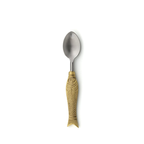 Bazar Bizar The Fish Shaped Small lepel van goudkleurig messing