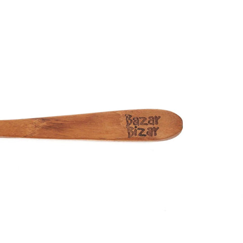 Detail van het handvat met Bazar Bizar logo op The Ice Cream Spoon
