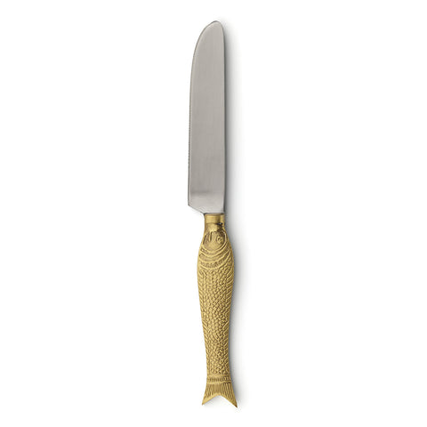 Bazar Bizar The Fish Shaped Large mes van goudkleurig messing