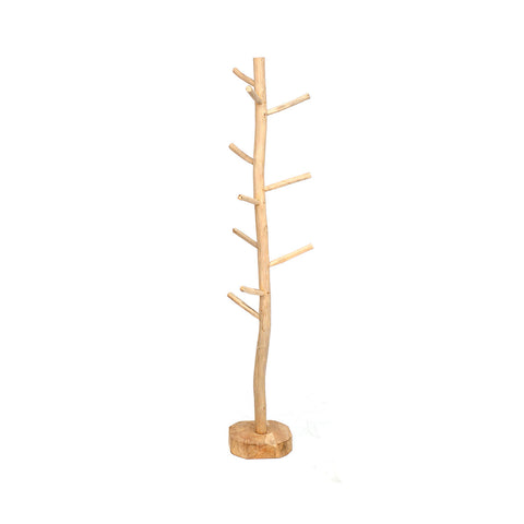 Staande kapstok The Coat Hanger van Bazar Bizar in naturel teakhout